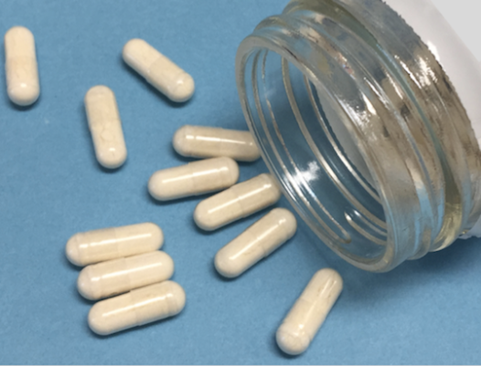 Bottle and probiotics pills